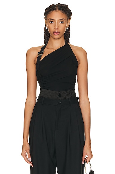 【関税込み】Dion Lee タン Safety Slider ミニドレス Dion Lee Safety Slider Gathered Tank in BLACK | FWRD