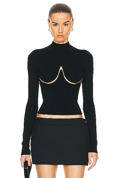 Dion Lee Double Underwire Knit Top in Black