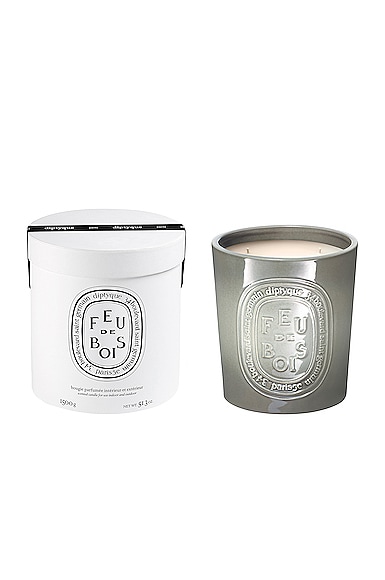 Shop Diptyque Wood Fire Interior & Exterior Candle In Feu De Bois