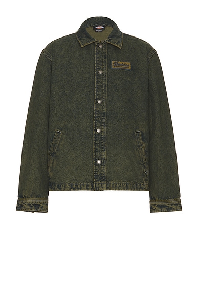 Dickies Lewistown Denim Jacket in Green Tone Fade