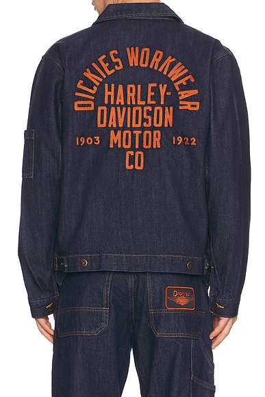 Dickies x Harley Davidson Denim Jacket in Rinsed Indigo Blue