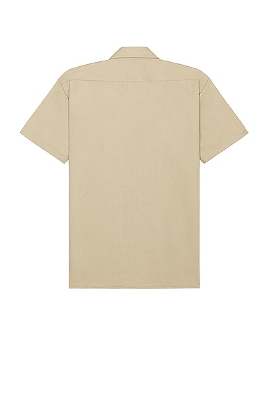 Shop Dickies Original Twill Short Sleeve Work Shirt In Khaki