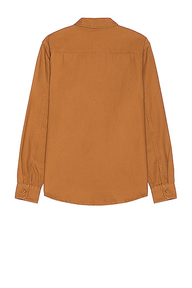 Shop Dickies Duck Canvas Long Sleeve Shirt In Stonewashed Brown Duck