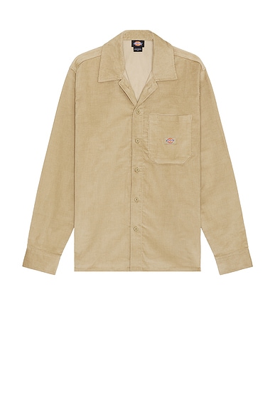 Dickies Corduroy Long Sleeve Shirt in Khaki