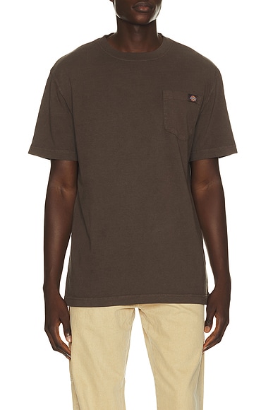 Dickies Heavy Weight Pocket Tee in Dark Brown