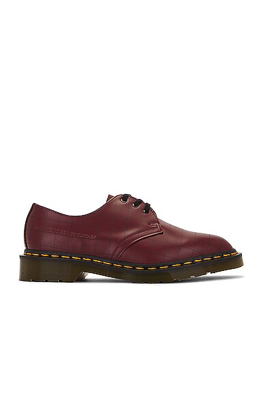 Dr. Martens x Undercover 1461 Check Smooth in Cherry Red | FWRD