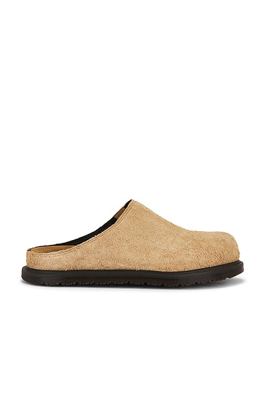 Dr. Martens Suede San Mule in Savannah Tan