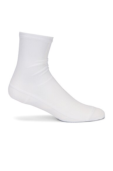Solid White Mesh Socks