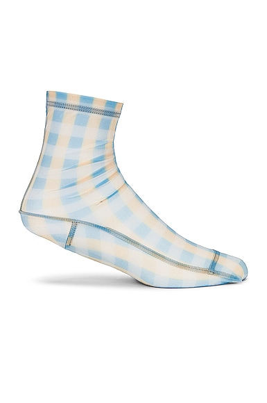 Powder Blue Plaid Socks