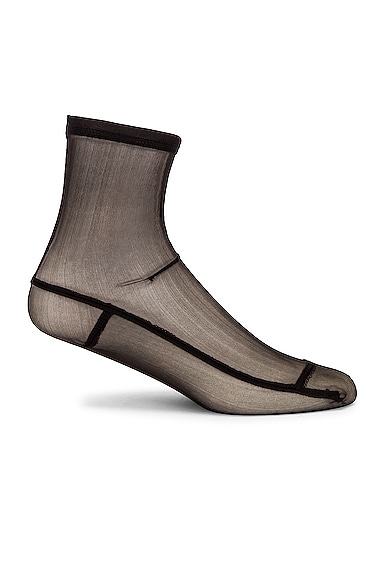 Solid Black Mesh Socks