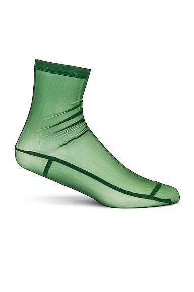 Solid Gem Green Mesh Socks