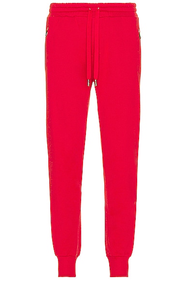 Dolce & Gabbana Plaque Sweatpant in Red
