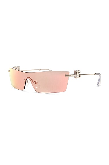 Shop Dolce & Gabbana Rectangular Sunglasses In Silver