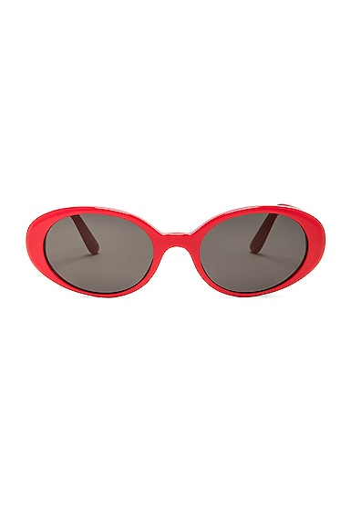 Dolce & Gabbana Circular Sunglasses In Red
