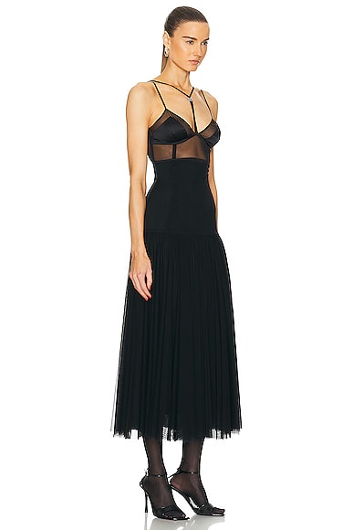 Shop Dolce & Gabbana Long Sheer Dress In Nero