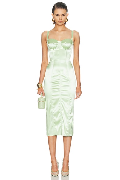 Dolce & Gabbana Bustier Midi Dress in Powder Sea Green