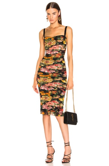 Multi Floral Print Tulle Tubino Dress