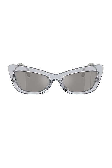 Dolce & Gabbana Cat Eye Sunglasses in Transparent Silver