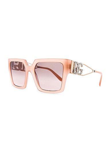 Shop Dolce & Gabbana Square Sunglasses In Opal Rose