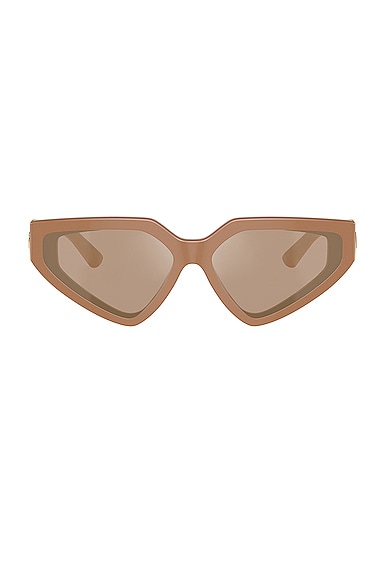 Dolce & Gabbana Geometric Sunglasses in Full Camel