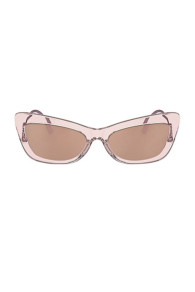 Dolce & Gabbana Cat Eye Sunglasses in Transparent Pink