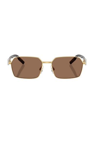 Dolce & Gabbana Rectangular Sunglasses in Gold
