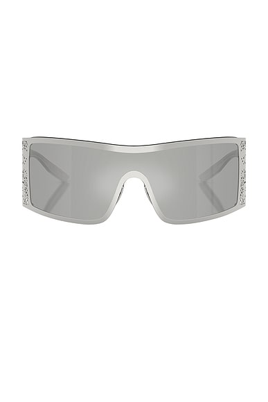 Dolce & Gabbana Shield Sunglasses in Silver
