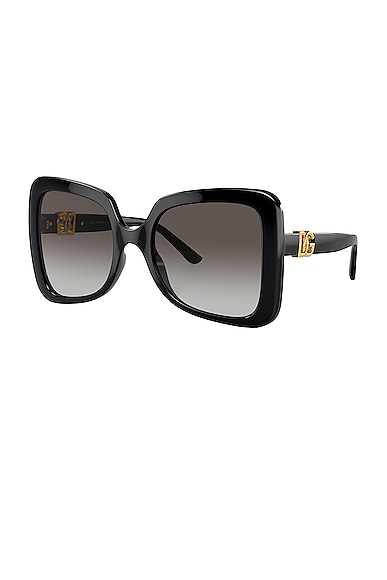 Shop Dolce & Gabbana Square Sunglasses In Black & Grey Gradient