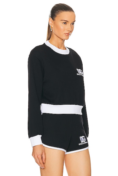 Shop Dolce & Gabbana Small Logo Crewneck Sweatshirt In Nero