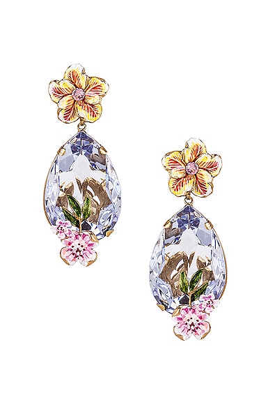 Flower & Crystal Earrings