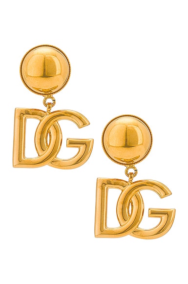 Dolce & Gabbana Logo Earrings in Metallic Gold
