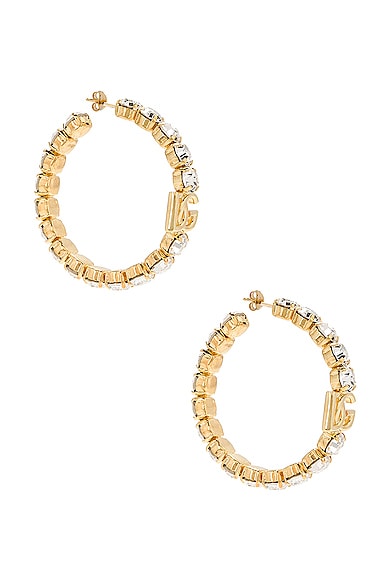 Dolce & Gabbana Logo Hoop Earrings in Metallic Gold