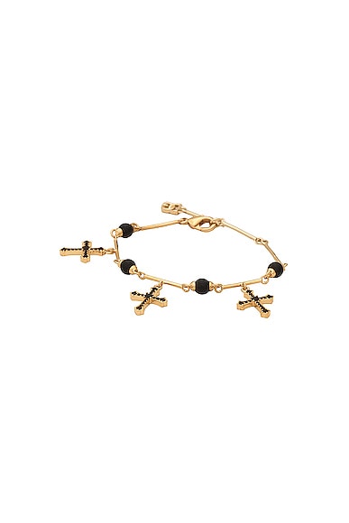 Dolce & Gabbana Bijoux Cross Bracelet In Gold