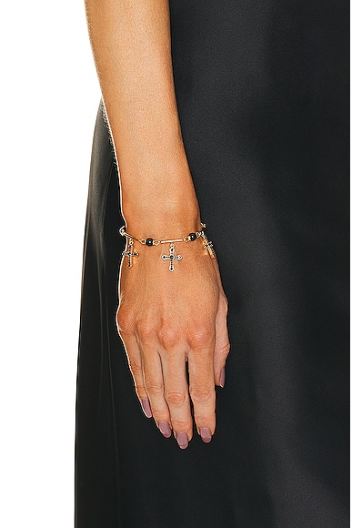 Shop Dolce & Gabbana Bijoux Cross Bracelet In Gold