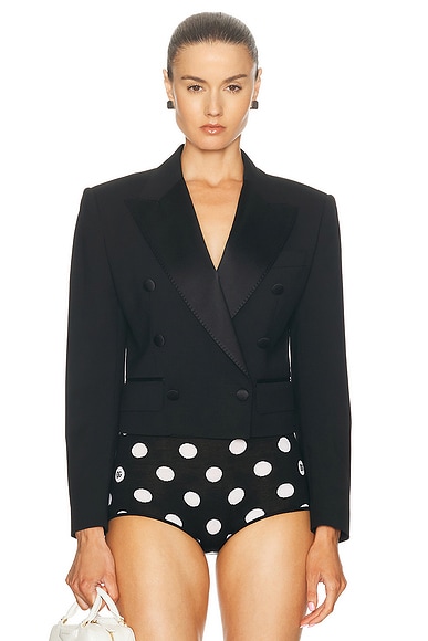 Dolce & Gabbana Cropped Blazer in Nero