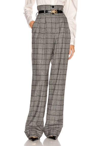Click to view more detailed imagery on our partner's website Dolce & Gabbana Check High Waisted Pant In Black,plaid In Grey