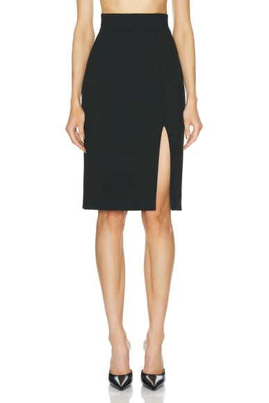Shop Dolce & Gabbana Deep Split Skirt In Nero