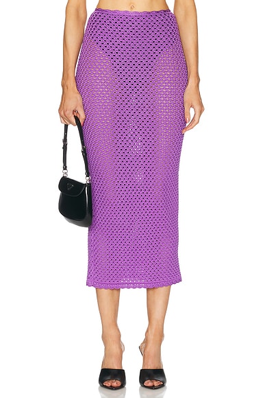 Dolce & Gabbana Crochet Midi Skirt in Purple
