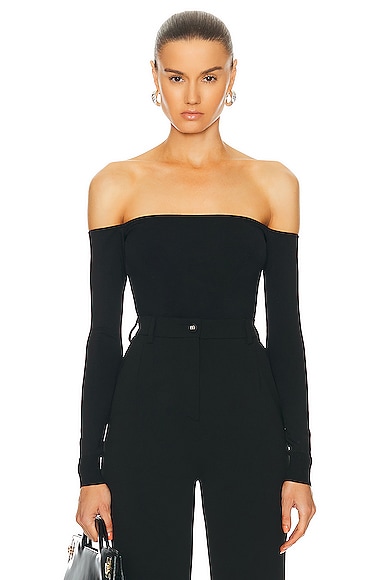 Dolce & Gabbana Strapless Long Sleeve Top In Nero