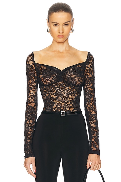 Zimmermann Dancer Lace Blouse in Black | FWRD
