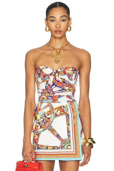 Charmeuse Stretch Carretto Print Bodysuit