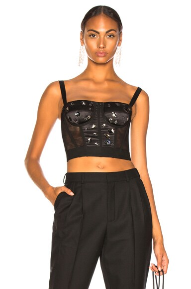 Tulle Embellished Corset Top