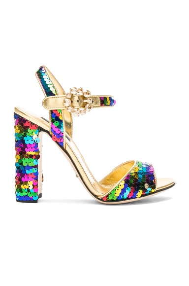 Dolce & Gabbana Sequin Sandals in Multicolor | FWRD