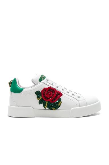 Sequin Rose Leather Sneaker