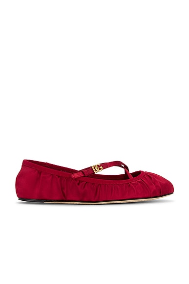Dolce & Gabbana Ballerina Flat in Ruby