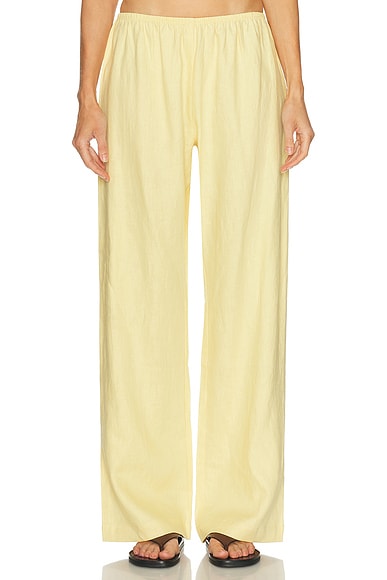 DONNI. The Linen Simple Pant in Butter