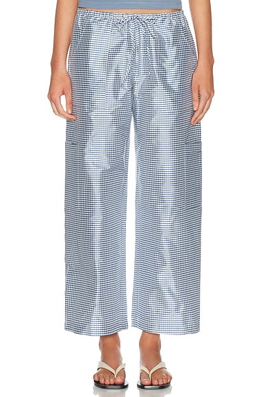 The Taffeta Gingham Drawstring Cargo Pant