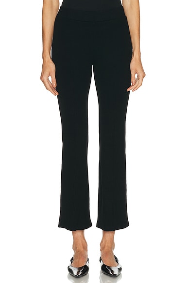 DONNI. The Rib Kick Flare Pant in Jet