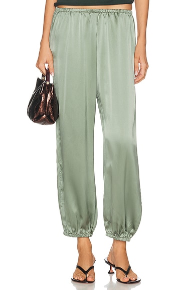 DONNI. The Silk Balloon Pant in Dill