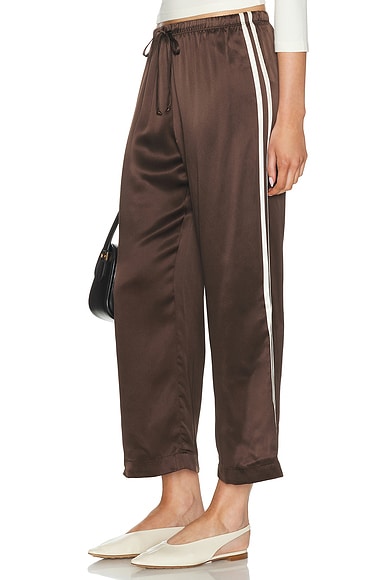 DONNI. The Silk Stripe Crop Pant in Espresso